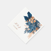 Waterverf Floral Modern Rustiek Elegant Bruiloft Servet (Hoek)