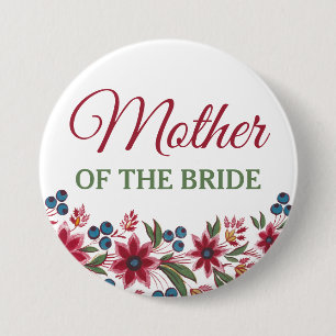 Waterverf Floral Moeder van de Bride Ronde Button 7,6 Cm