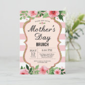 Waterverf Floral Moederdag Brunch Uitnodiging (Staand voorkant)