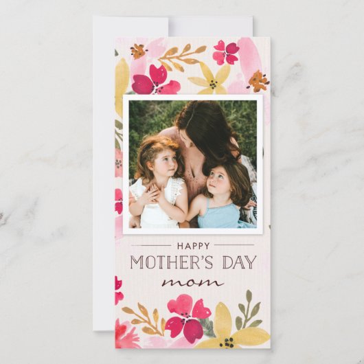 Waterverf Floral-Moederdag Kaart (Voorkant)