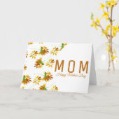 Waterverf Floral Moederdag Script Kaart (Gele Bloem)