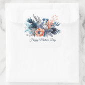 Waterverf Floral Moederdag Vierkante Sticker (Tas)
