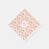 Waterverf Floral Monogram en naam zomerroze Servet (Hoek)