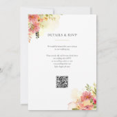 Waterverf Floral Monogram QR Code Bruiloft Kaart (Achterkant)