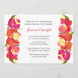 Waterverf Floral Naming Ceremony Gepersonaliseerd Kaart