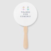 Waterverf Floral Nautical Wedding Favor Handwaaier (Achterkant)