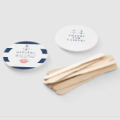 Waterverf Floral Nautical Wedding Favor Handwaaier (Niet-gemonteerd)