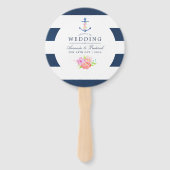 Waterverf Floral Nautical Wedding Favor Handwaaier (Voorkant)