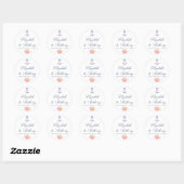 Waterverf Floral Nautical Wedding Ronde Sticker (Vel)