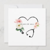 Waterverf Floral Nurse Afstuderen Kaart (Achterkant)