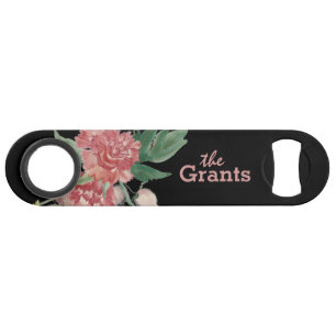 Waterverf Floral op zwart #2 Aangepast Speed Flessenopener