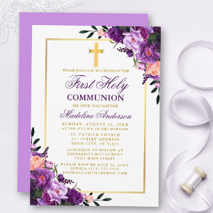 Waterverf Floral Paars Violet First Community Kaart