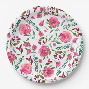 Waterverf Floral Papieren Bordje
