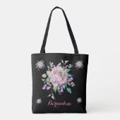 Waterverf Floral Pastel Flowers personaliseren Draagtas (Achterkant)