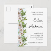 Waterverf Floral Pastel Wedding Briefkaart (Voorkant / Achterkant)