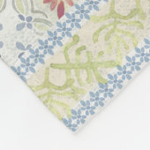 WATERVERF Floral Patchwork Pattern Blue Tan Fleece Deken (Hoek)