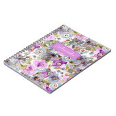 Waterverf Floral Patroon 3 Ring Multomap Notitieboek (Linkerzijde)