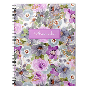 Waterverf Floral Patroon 3 Ring Multomap Notitieboek