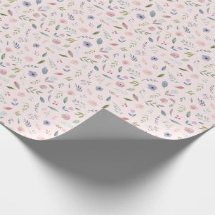 Waterverf Floral Patroon Blush Pink Cadeaupapier