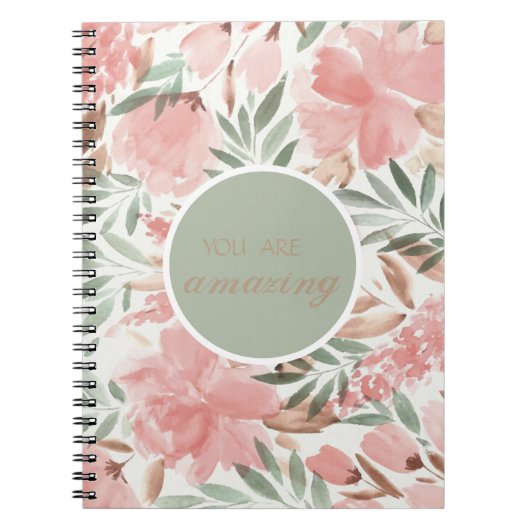 Waterverf - Floral Patroon dat je geweldig vindt Notitieboek (Voorkant)