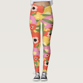 Waterverf Floral patroon Leggings