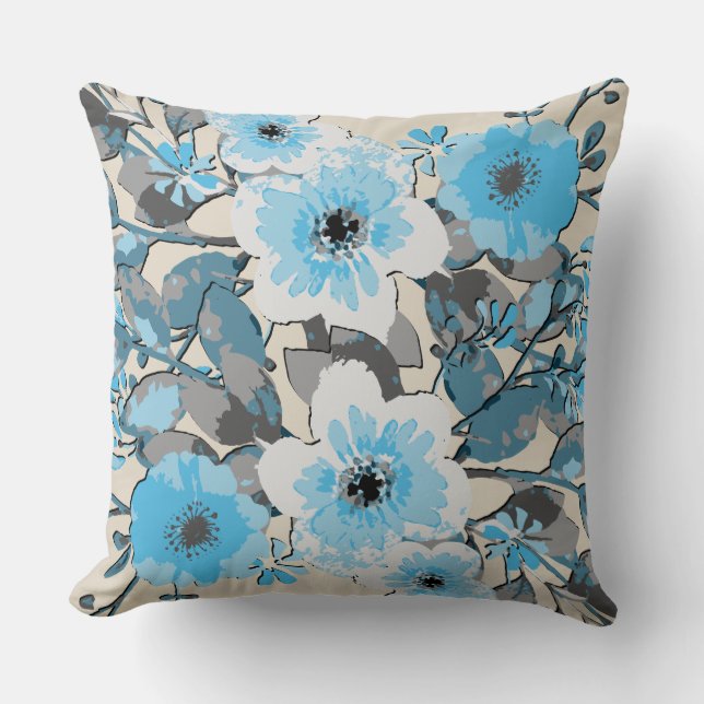  Waterverf Floral Pattern #15 Kussen (Voorkant)