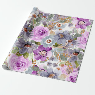Waterverf Floral Pattern Cadeaupapier
