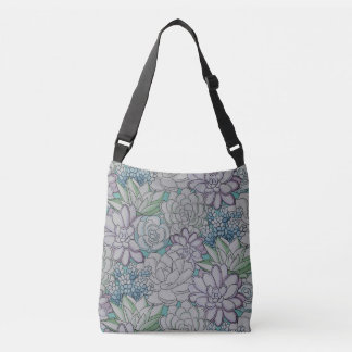 Waterverf Floral Pattern Crossbody Tas