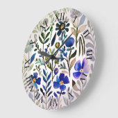  Waterverf Floral Pattern Grote Klok (Hoek)