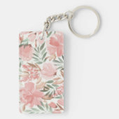 Waterverf Floral Pattern Monogram Sleutelhanger (achterkant)