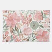 Waterverf Floral Pattern Monogram Theedoek (Horizontaal)