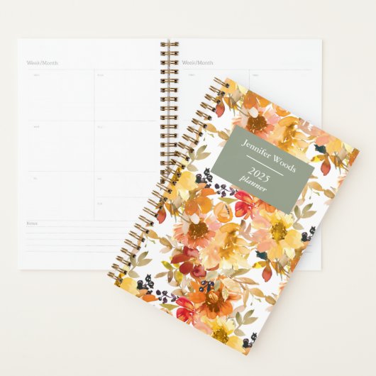 Waterverf Floral Pattern op maat Planner (Display)