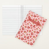 Waterverf Floral Pattern Red Flower and Heart Notitieboek (Binnen)