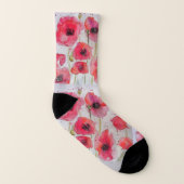 Waterverf Floral Pattern Socks van Red Poppies Pop Sokken (Rechts - buiten)