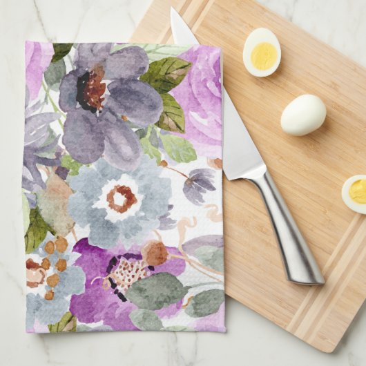 Waterverf Floral Pattern Theedoek (Quarter Fold)