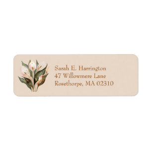 Waterverf Floral Peace Lily Aangepast retouradres Etiket