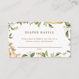 Waterverf Floral Pear Baby shower Informatiekaartje