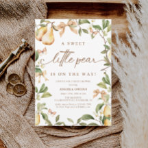 Waterverf Floral Pear Baby shower