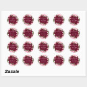 Waterverf Floral Peony Elegant Wedding Ronde Sticker (Vel)