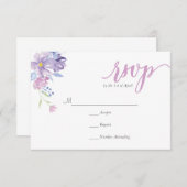 Waterverf Floral Peony krans | Bruiloft RSVP Kaart (Voorkant / Achterkant)