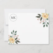 Waterverf Floral Personalize and Monogram Notitiekaartje (Achterkant)