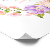 Waterverf Floral Personalized Baby Birth Stats Poster (Hoek)