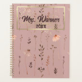 Waterverf Floral Personalized Teacher Gift Planner (Voorkant)