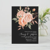 Waterverf Floral Perzische Rozen Weddenschap B Kaart (Staand voorkant)