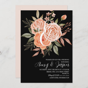Waterverf Floral  Perzische Rozen Wedding C Kaart