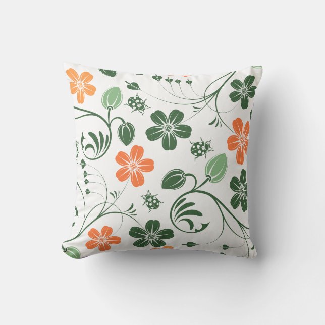 Waterverf Floral Pillow Kussen (Voorkant)