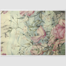 Waterverf Floral Pink & Blue Tissuepapier