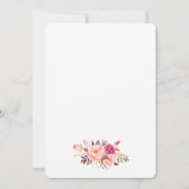 Waterverf Floral Pink Blush Weddenschap Gold Kaart (Achterkant)