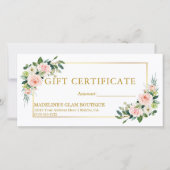 Waterverf Floral Pink Gold Cadeaubon (Voorkant)