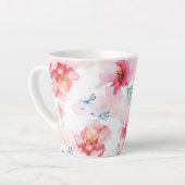 Waterverf Floral Pink Latte Mok (Linkerhoek)